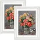 5x7 Picture Frames Set of 2, Ornate Vintage Photo Frame for Wall or Tabletop,...