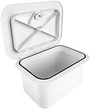 LeeQinersw Marine Deck Storage Box Organizer Lockable Boat Accessory for Yacht White Embedded Boat Hatch Cover Fishing Tackle Box