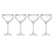 4pc Mikasa Sorrento Crystal Coupe Glass Set 350ml