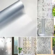 Window Film Stickers Privacy Glass PVC Static Cling Frosted Stained Bathroom