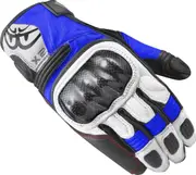 Berik LDX Ladies Motorcycle Gloves, black-white-blue, Size XS for Women Black White Blue