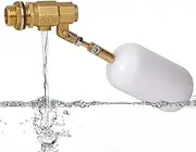MUDUOBAN Float Valve 1/2 inch,Brass Valve with Plastic Water Float Ball Valve with Adjustable Arm Automatic Fill for Water Trough,Fountains,Water Tank,Ponds,Pool,Aquariums (1)