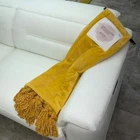 Modern Oasis Ochre Plush Throw With Tassel 50” x 70” NWT