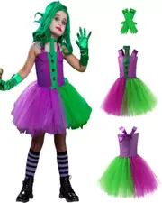 Purple Joker Tutu Dress Girls Costume