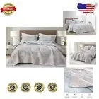 Charming King Size Quilted Bedspread Set - Floral Patchwork & Reversible Shams