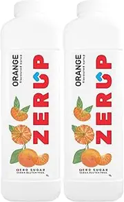 Zerup Zero Sugar Orange Flavoured Syrup 1L Bottles, Sugar Free Syrup, Orange Flavour Drink Mix, Low Calorie Flavourings for Milk Shakes, Cocktails, Teas, Gluten Free, Keto Friendly, Halal