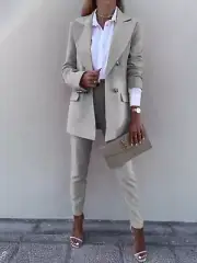 Sleek blazer and tailored pants set