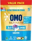 OMO Ultimate Sensitive 3 in 1 Laundry Capsules, 50 Washes