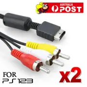2x TV AV RCA Audio &Video Cable for SONY Playstation 1 2 3 PS1 PS2 PS3 Lead Cord