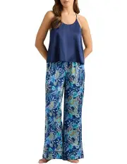[David Lawrence] Alain Silk Sleep Pant in Marine