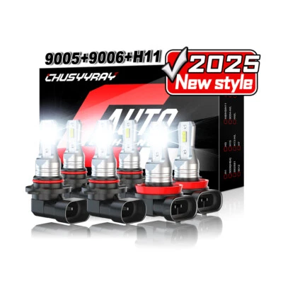 For Honda Accord Sedan 4-Door 2005-2012 6000K LED Headlights Bulbs + Fog Lights