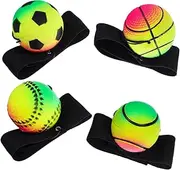 4Pcs Wrist Elastic Balls Rebound Balls with Wrist Strap for Outdoor Fun Design for Comfortable and Portable Sports for Throwing and Catching
