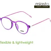 MIASTO ROUND PREPPY READER READING GLASSES+1.50 ULTRA LIGHT & FLEXIBLE (PURPLE)