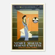 Galrie Vintage Venice Simplon Orient-Express Art Print - Classic Travel Poster Home Decor, Poster Only, 70 x 100cm (28 x 40inch)