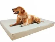 XL Extra Large Khaki Suede Pet Dog Bed Orthopedic Waterproof Memory Foam 40x35x4