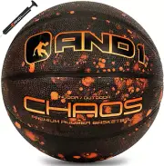 Official Regulation Size 7 (29.5 inches) Rubber AND1 Chaos Basketball w/ Pump