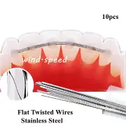 10Pc Dental Stainless Steel Lingual Twist Retainer Wire Flat Twisted Wires Brace