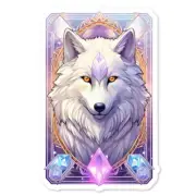 Crystal Wolf Sticker, Scrapbook, Water Bottle, Laptop, Collectible, 2 sizes