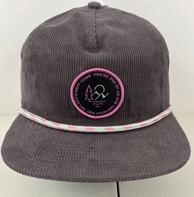 NEFF Certified Rad Corduroy Rope Hat Gray Adjustable Snapback NEW