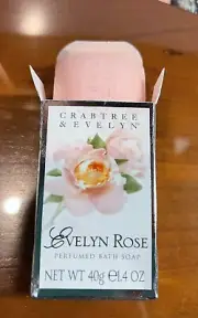 NEW! VTG! CRABTREE & EVELYN -EVELYN ROSE- TRAVEL SIZE BATH SOAP - 1.4 OZ