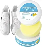 [Generic] White Shoe Cleaning Cream Stain Remover - 200g/Box Multi-Functional Cleaning and Stain Removal Cream - White Sport Shoes Cleaner with Sponge - Shoes Cleaner N- Need to Wash, Quick Clean