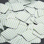 Square Diamond Sequin 1.5" Lime Green Polka Dot on Silver Metallic