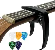 1 pcs guitar quick change capo for 6 string acoustic guitar electric guitar classical guitar ukulele capo with 5 guitar picks