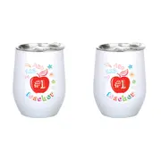 2x No.1 Teacher 360ml S/S Vacuum Insulated Tumbler Double Walled Drinking Mug
