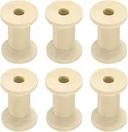 uxcell 6Pcs Wooden Bobbins, 0.79" x 1.18"(WxH) Unfinished Wooden Spools Wire Weaving Bobbins Empty Thread Spools for Crafts DIY Art Embroidery Sewing Thread Twine, Beige