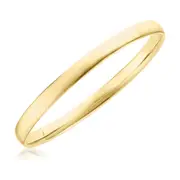 Zamel's 9ct Yellow Gold Silver Filled 69x6mm Half Round Bangle Jewellery