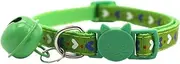 Cat Collar with Bells - Breakaway for Cats, Cat Collars Kitten Collar with Bell - Break Away Collar for Cats - Breakaway Cat Collar (Green, 1cm*19cm/32cm)