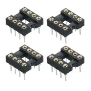4pcs DIP IC Chip Socket Adapter Round Pin 8P 2.54mm Pitch IC Socket 7.6mm