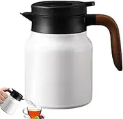 Insulated Teapot - 1L Large Thermal Coffee Carafe, Stainless Steel Beverage Dispenser | Double-Wall Vacuum Coffee Carafe for Hot & Cold Drinks, Tea, Water, Milk, Juice, Home, and Outdoor Use w