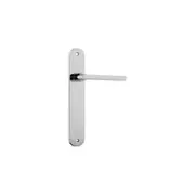 Iver Baltimore Door Lever Handle on Oval Backplate Chrome Plated