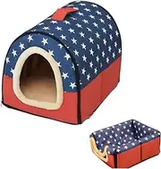 Pet Dog House Kennel Soft Igloo Bed Cave Cat Doggy Puppy Warm Cushion Fold