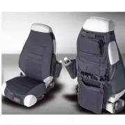 Rugged Ridge Black Polycotton Fabric Front Row Seat Vests for CJ7 Wrangler TJ YJ