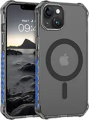 GUAGUA case for iPhone 13/14,[Compatible with magsafe] Magnetic, Anti -Drop Durability, Anti -Fingerprint,Frosted Phone case Wavy,Black