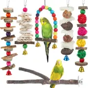 Bird Perch Bird Toys Parakeet Toys,Bird Cage Accessories Wooden Chew Toys Perch