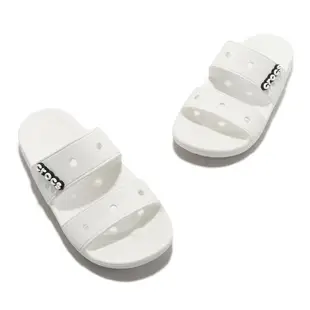 Crocs 涼拖鞋 Classic Sandal 白 男鞋 女鞋 經典 雙帶 可搭鞋扣 卡駱馳 206761100 [ACS 跨運動]