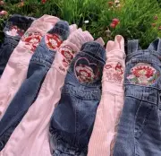Customized Strawberry Shortcake Overalls (Denim or Pink) Baby or Toddler