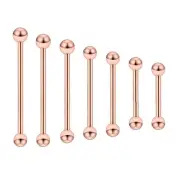 14G 5/8" -1.5" Rose Gold Steel Tongue Barbell Nipple Ring NippleRings Industrial