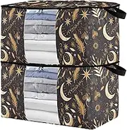 sanluoli 60L 2 Pack Under Bed Boot Storage with Reinforced Handles, clear window Bedroom Closet Storage