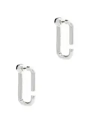 Marc Jacobs Logo Hoop Earrings - Silver - One Size One Size