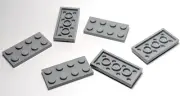 Lego - Lot of 6 - Grey/Gray, Plate 2 x 4