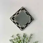 Yin Yang Rhombus Mirror – Obsidian & Tourmaline Quartz for Healing Stone arts