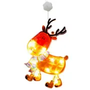 Christmas Window Decorations Light Santa Claus Xmas Tree Hanging Ornament Lights for Christmas Home Party -Elk