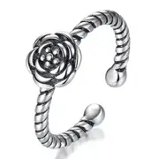 3PCS Copper Ring Fashion Woman Jewelry Retro Simple Size Adjustable Rose Ring
