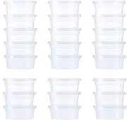 YSHIGUING Slime Storage Containers 24 Pack, Leakproof Clear Plastic Foam Ball Storage Cups Storage Jars Containers With Lids Slime Pots Tubs