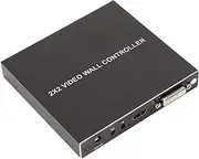 4 Channel Video Wall Controller, 2x2 TV Wall Controller, HDMI DVI Inputs, 4xHDMI Outputs, 1080P Screen Splicing Processor with Remote, 180 Degree Rotate, for 4 TV Splicing