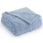 Throw Blanket for Couch, Soft Fluffy Cozy Warm 50“x70”(Weave) Blue Grey